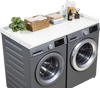 VEVOR Washer Dryer Countertop, 54 x 27.5 in Wooden Washer and Dryer Topper with Edge & 2 Hooks, Water-Resistant Laundry Machine Topper for Laundry Closet Pantry Counter Organization and Storage, White