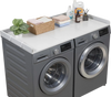 VEVOR Washer Dryer Countertop, 54 x 27.5 in Wooden Washer and Dryer Topper with Edge & 2 Hooks, Water-Resistant Laundry Machine Topper for Laundry Closet Pantry Counter Organization and Storage, Gray