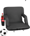 VEVOR Stadium Seat, 6 Adjustable Angle Bleacher Chair, 2.9'' Cushion Stadium Seat with Back Support and Armrest, Wide Bleacher Chair with Hook Pocket Cupholder for Picnics, Beach Sports, and Gaming