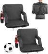 VEVOR Stadium Seat, 6 Adjustable Angle Wide Bleacher Chair, 2.9'' Cushion Padded Stadium Seat with Armrest and Back Support, Stadiums Chair with Hook Cupholder for Picnics, Beach Sports, and Gaming