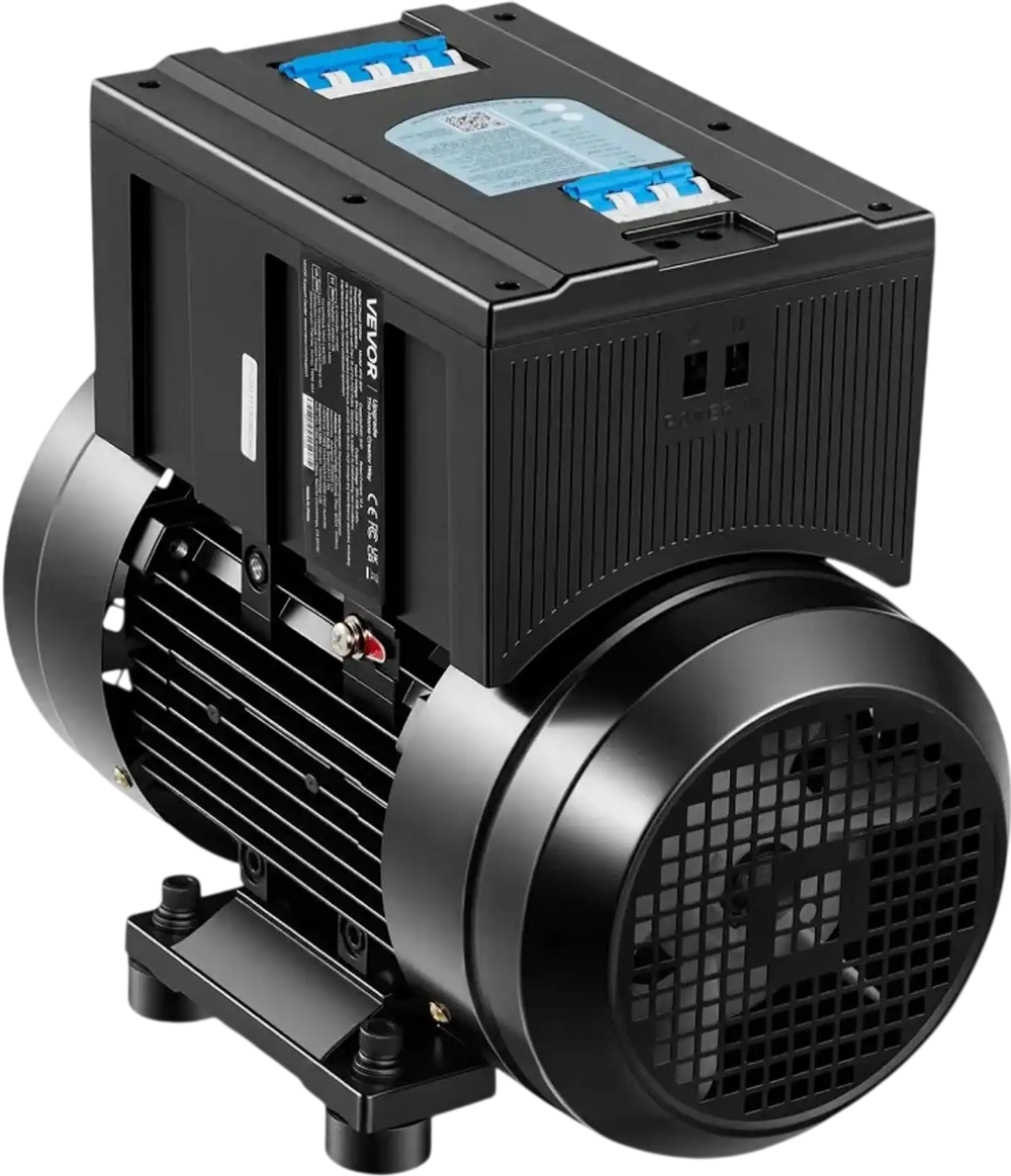 VEVOR Single Phase to 3-Phase Rotary Converter, 7.5HP 21A 208-240V Input/Output Rotary Phase Converter - Expandable to Higher Horsepower for Heavy-Load Equipment