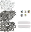 VEVOR 500 Sets 1 inch 25mm Pin Back Button Parts, DIY Round Button Badge Parts, Set Includes Metal Top, Plastic/Metal Button, Clear Film, and Blank Paper For Gifts Presents, Machine NOT Included