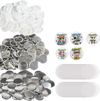 VEVOR 500 Sets 2.25 inch 58mm Pin Back Button Parts, DIY Round Button Badge Parts, Set Includes Metal Top, Plastic/Metal Button, Clear Film, and Blank Paper For Gifts Presents, Machine NOT Included