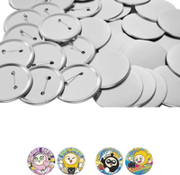 VEVOR Button Maker Supplies 100 Sets 2.95 in / 75 mm Pin Back Button Parts, with Metal Backs, Metal Shells, Clear Mylar Films, and Blank Circle Papers, for Home DIY, School Events, and Custom Studio