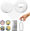 VEVOR Button Maker Supplies 50 Sets 2.95 in / 75 mm Magnet Button Parts, with Magnetic and Bottle Opener Backs, Metal Shells, Clear Mylar Films, and Blank Circle Papers, for Home DIY, Kitchen Decor
