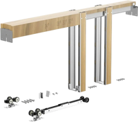 VEVOR Pocket Door Frame Kit, for 24-30 in Wide 80 in High Door, Pocket Door Kit with Two-Way Soft Close Mechanism, Slide Smoothly Quietly, Easy to Install, Wood and Galvanized Steel, for Living Room