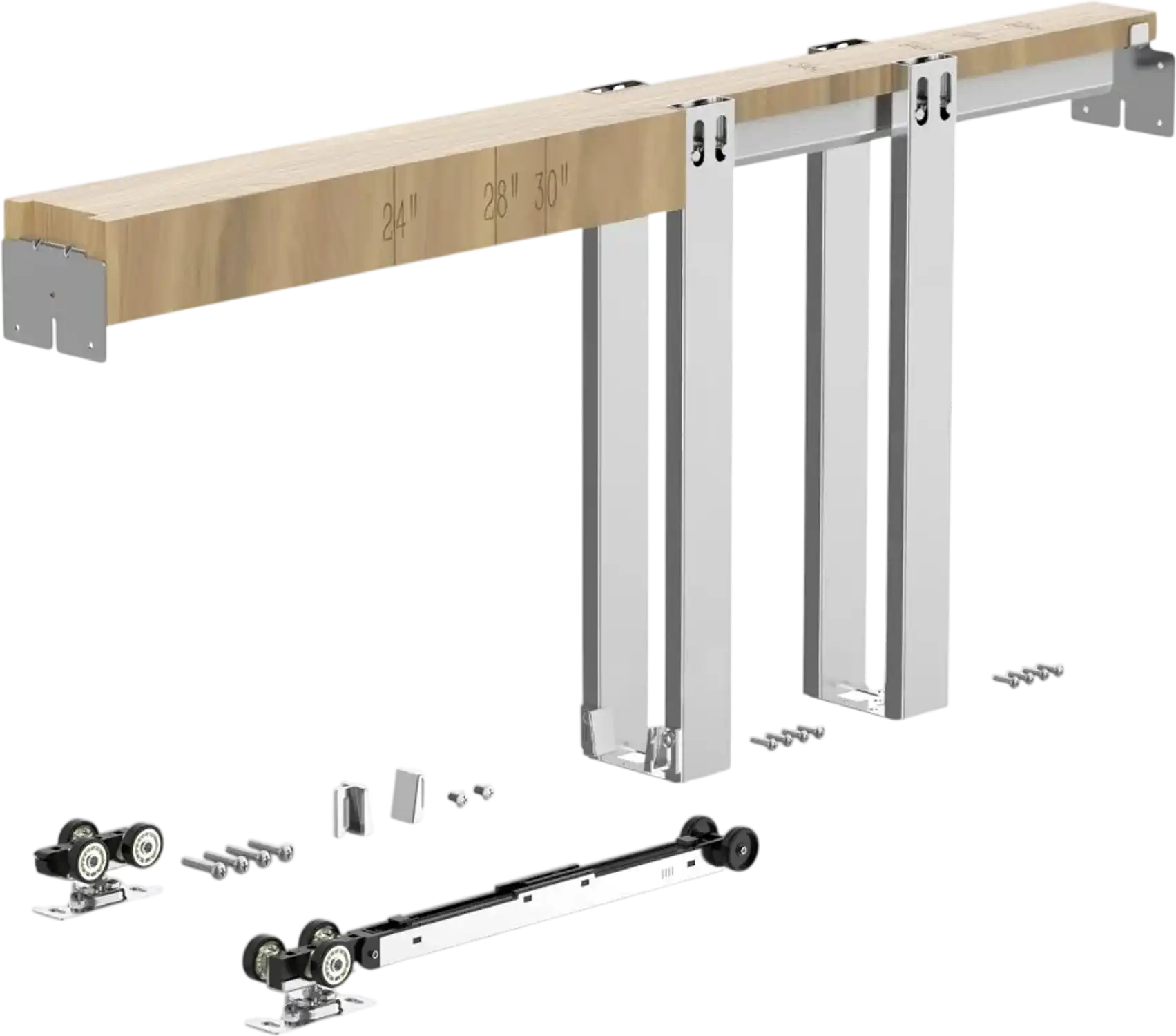 Vevor Pocket Door Kit Soft-Close Steel Frame for 24-30