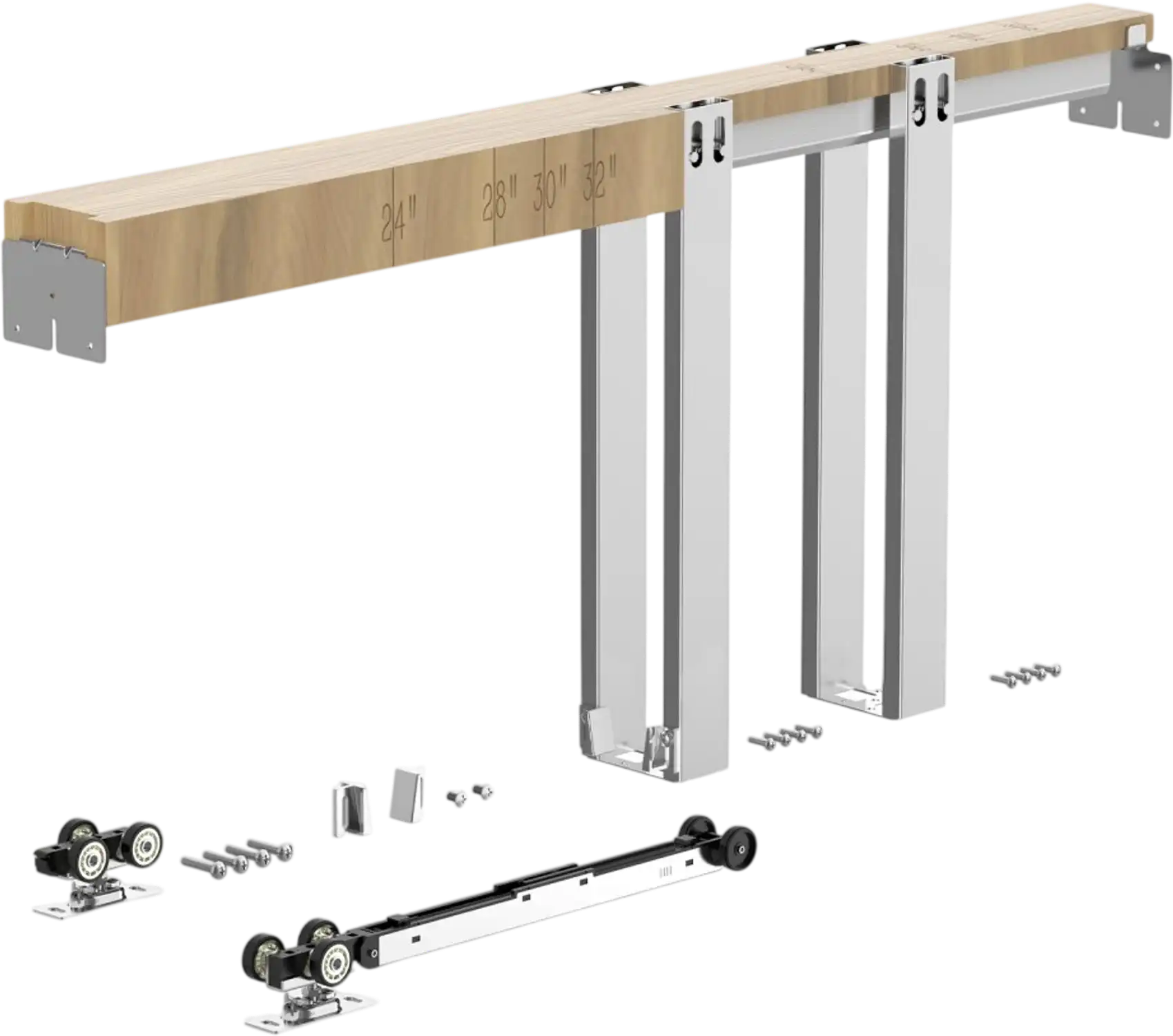 Vevor Pocket Door Frame Kit Soft-Close Galvanized Steel 24-36