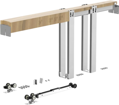 VEVOR Pocket Door Frame Kit, for 24-36 in Wide 84 in High Door, Pocket Door Kit with Two-Way Soft Close Mechanism, Slide Smoothly Quietly, Easy to Install, Premium Galvanized Steel, for Living Room