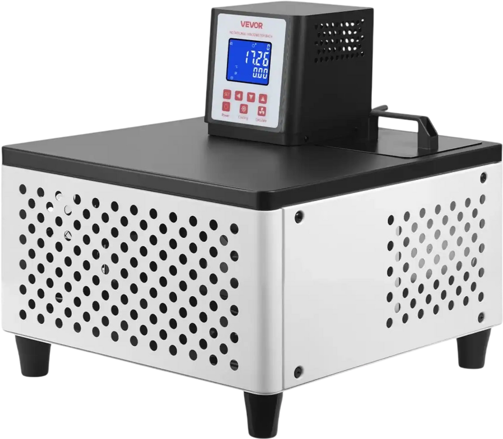 VEVOR Viscometer Water Bath, 23 to 212°F, 5.51" x 5.51" Tank, PID Temp Control, Thermostatic Water Circulating Bath with Internal and External Circulation, Fits Various Rotational Viscometers for Lab