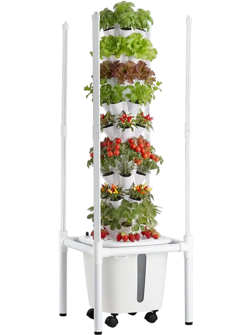 VEVOR Hydroponic Tower, 45 Pods 9 Tiers Hydroponics Growing System Kit with LED Grow Light, App Control & Casters, Vertical Home Garden with 20L Water Tank & Pump for Indoor Herbs, Fruits, Vegetables