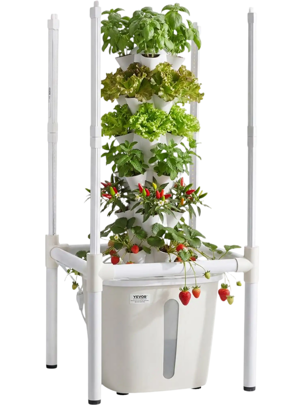 VEVOR Hydroponic Tower, 30 Pods 6 Tiers Hydroponics Growing System Kit with LED Grow Light & App Control, Vertical Home Garden with 20L Water Tank & Pump, Planter for Indoor Herbs, Fruits, Vegetables