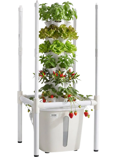 VEVOR Hydroponic Tower, 30 Pods 6 Tiers Hydroponics Growing System Kit with LED Grow Light & App Control, Vertical Home Garden with 20L Water Tank & Pump, Planter for Indoor Herbs, Fruits, Vegetables