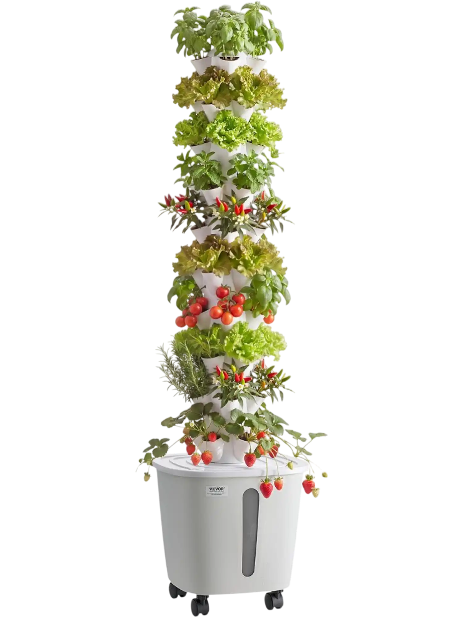 Vevor Hydroponic Tower 50-Pod 10-Tier Indoor Garden System with App Control and Casters New