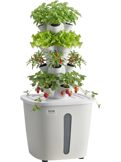 VEVOR Hydroponic Tower, 20 Pods 4 Tiers Hydroponics Growing System Kit, Vertical Home Hydronic Garden with 20L Water Tank & Pump, Planter Plants Germination Kit for Indoor Herbs, Fruits, Vegetables