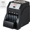 VEVOR USD Coin Sorter, Coin Sorter Machine for USD Coin 1￠ 5￠ 10￠ 25￠, Sorts up to 230 Coins/min, Coin Sorter and Wrapper Machine Holds 200 Coins Included 4 Coin Tubes, Black