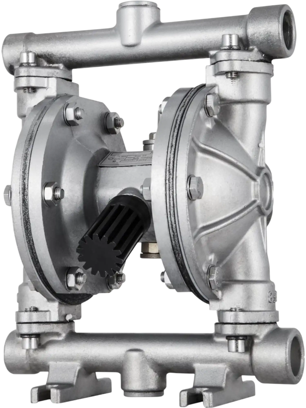 VEVOR Air-Operated Double Diaphragm Pump, 1/2 in Inlet & Outlet, Stainless Steel Body, 8.8 GPM & Max 120PSI, PTFE Diaphragm Pneumatic Transfer Pump for Petroleum, Diesel, Oil & Low Viscosity Fluids