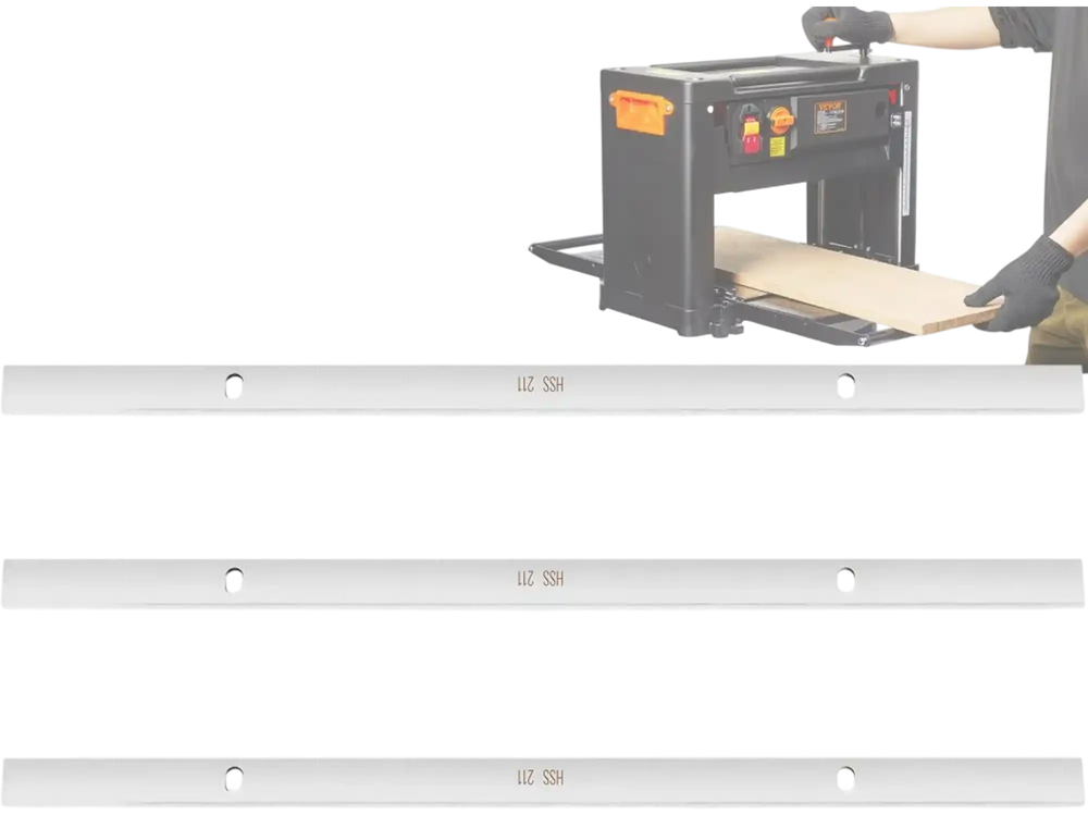 VEVOR Thickness Planer Blades, 13-inch, HSS Crafted for Durability, HRC55-60, Easy Installation with Pre-drilled Holes, Ideal for Woodworking, Home Projects & Industrial Use, 3-Pack