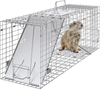 VEVOR Live Animal Cage Trap, 31" x 10" x 12" Humane Cat Trap Galvanized Iron, Folding Animal Trap with Handle for Rabbits, Stray Cats, Squirrels, Raccoons, Groundhogs and Opossums