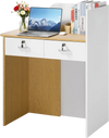 VEVOR Reception Desk, 31.5 inch Rectangular Front Counter Table, Modern Office Reception Desk with LED Light, 2 Drawers & Power Outlets, Retail Counter Table for Checkout, Lobby, Beauty Salon, Office