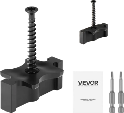 Vevor Hidden Deck Fasteners Universal Composite T Clips 1000 pcs Black New