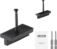 VEVOR 500PCS Hidden Deck Fasteners for Composite Decking Board, Universal Composite Clips & Plastic Hidden Fasteners with Metal Screws,Polypropylene PP Clips Works with 0.22 inch Gaps, Black