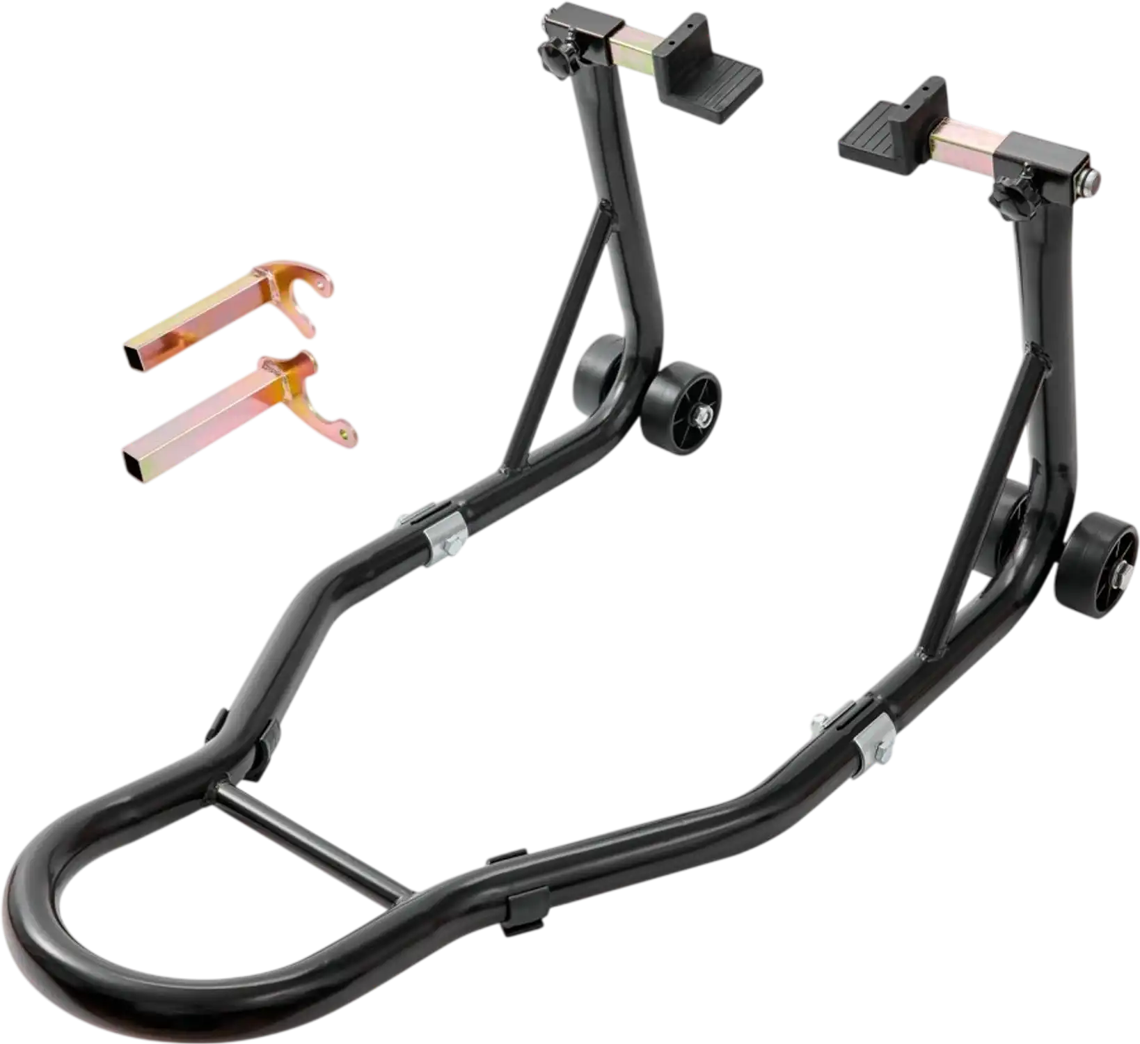 Vevor Motorcycle Rear Wheel Stand Heavy-Duty Lift Jack with U + L Fork Swingarm Spool 850 lbs Black New