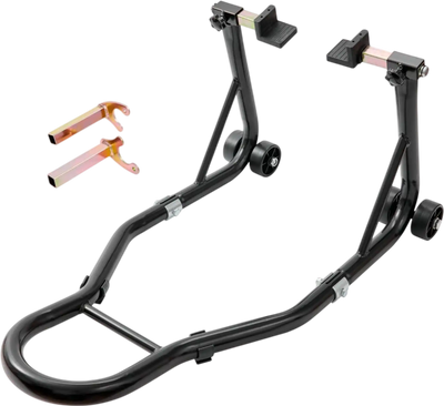 VEVOR Motorcycle Rear Wheel Stand, with U + L Fork Swingarm Spool, 850 lbs Capacity Heavy Duty Rear Wheel Stand Motorcycle Lift Jack Stand, for Suzuki Yamaha Honda Kawasaki, Black
