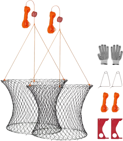 Vevor Crab Trap Double Ring Foldable Fishing Net Kit 24