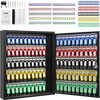 VEVOR 100-Key Cabinet, Key Lock Box with Adjustable Racks, Security Key Storage Box Steel, Key Organizer with 100 Colorful Key Tags and 2 Record Cards for School, Office, Hotel