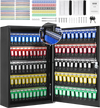 VEVOR 200-Key Cabinet, Key Lock Box with Adjustable Racks, Security Key Storage Box Steel, Key Organizer with 200 Colorful Key Tags and 4 Record Cards for School, Office, Hotel
