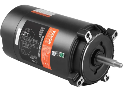 VEVOR 0.75 HP Pool Pump Motor, 56J Frame, 115V(8 Amps)/230V(4 Amps) 3450 RPM, 60Hz, 1.5 Service Factor, 80μF/250V Capacitor, CCW Rotation Round Flange Replacement Motor