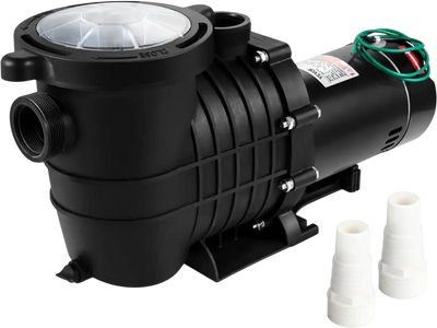VEVOR 1HP Swimming Pool Pump, Dual Voltage 110V/220V, Circulates 5544GPH for Efficient Water Movement Above Pools, Includes Strainer Basket & Two 1-1/2'' NPT Connectors