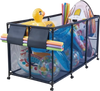 VEVOR Pool Storage Bin, 69 x 32 x 35 in, Rolling Pool Float Storage Organizer with Side Pockets & Noodles Holder, Durable Metal Frame, Poolside Toys Breathable Mesh Basket for Swimming Pools