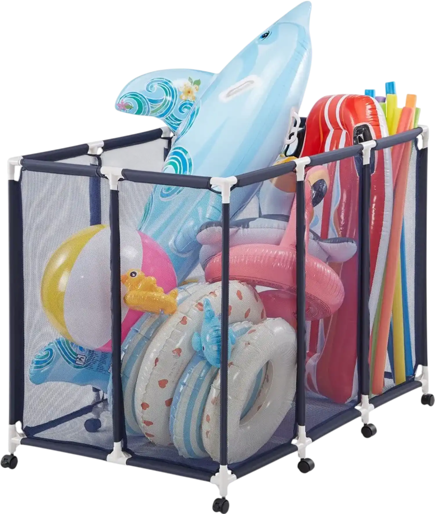 Vevor Pool Storage Bin Rolling Mesh Organizer 48