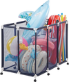 VEVOR Pool Storage Bin, 48 x 33 x 39 in, Rolling Pool Float Storage Organizer with Casters, Durable Plastic Frame, Poolside Toys Noodles Holder, Breathable Mesh Basket for Swimming Pools