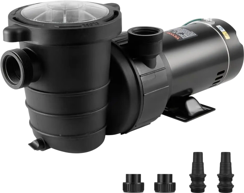 VEVOR Above Ground Pool Pump, 1HP, 80 GPM Max. Flow Single Speed Swimming Pool Pump, 120V 3450 RPM 36 ft Max. Head Lift Pool Pump with Filter Basket, for Above Ground Pools Hot Tubs Spas