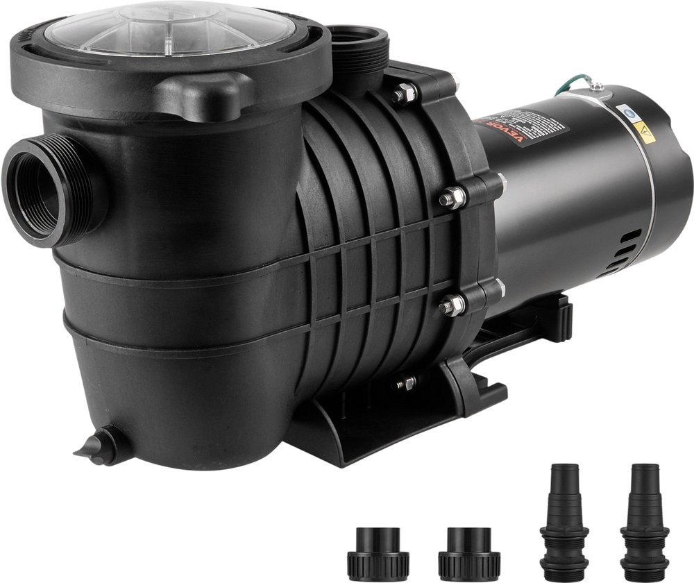 VEVOR Above Ground Pool Pump, 2 HP, 110 GPM Max Flow Single Speed Swimming Pool Pump, 110V/240V 3450 RPM 59 ft Max Head Pool Pump with Filter Basket, for Above Ground Pools Hot Tubs Spas