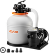VEVOR 16 in Sand Filter Pump for Above Ground Pool, 0.75 HP 4400 GPH, Swimming Pool Sand Filter Pump with Pre-Assembled Core & Leak-Resistant Design, 6-Way Valve, High-Efficiency Filtration for Pools