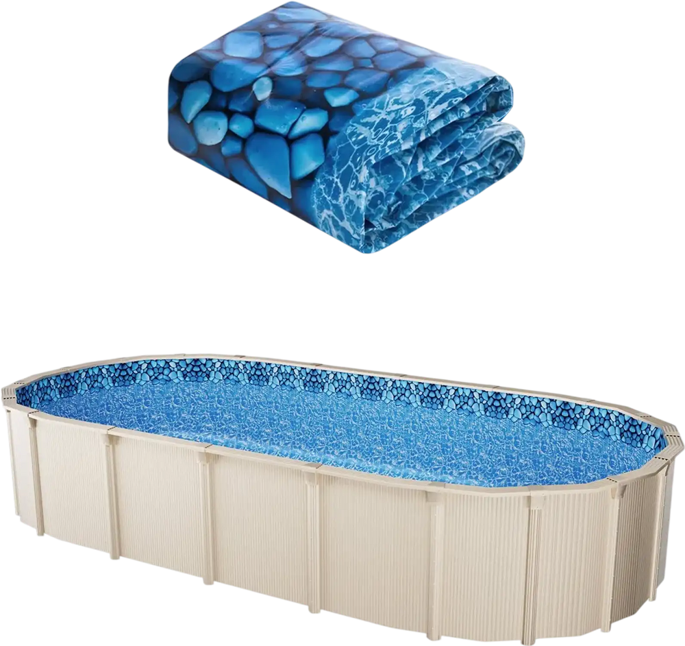 VEVOR 12 x 24 ft Oval Pool Liner, Unibead Above Ground Pool Liners, 52in Wall Height, Durable Standard Gauge Vinyl, Designed for Steel Sided Above-Ground Swimming Pools