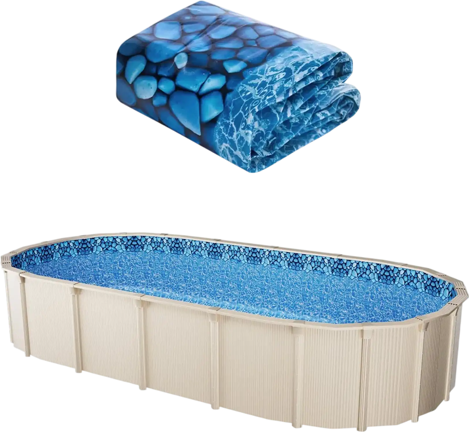 Vevor Above Ground Pool Liner 12' x 24' Oval Overlap for 48