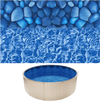 VEVOR 15ft Pool Liner, Round Overlap Swimming Pool Liner for 54 in Wall Height, Premium Vinyl, Easy Install with Leak-Proof Patches, Designed for Steel Sided Above-Ground,Outdoor, Boulder Swirl