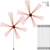 VEVOR Chimney Sweep Kit 33FT Length, Chimney Brush Kit with 10 Nylon Flexible Rods and 2 Brush Head, Rotary Chimney Cleaning Kit Driven by Drill, Chimney Brush Rod Kit for Cleaning Fireplace
