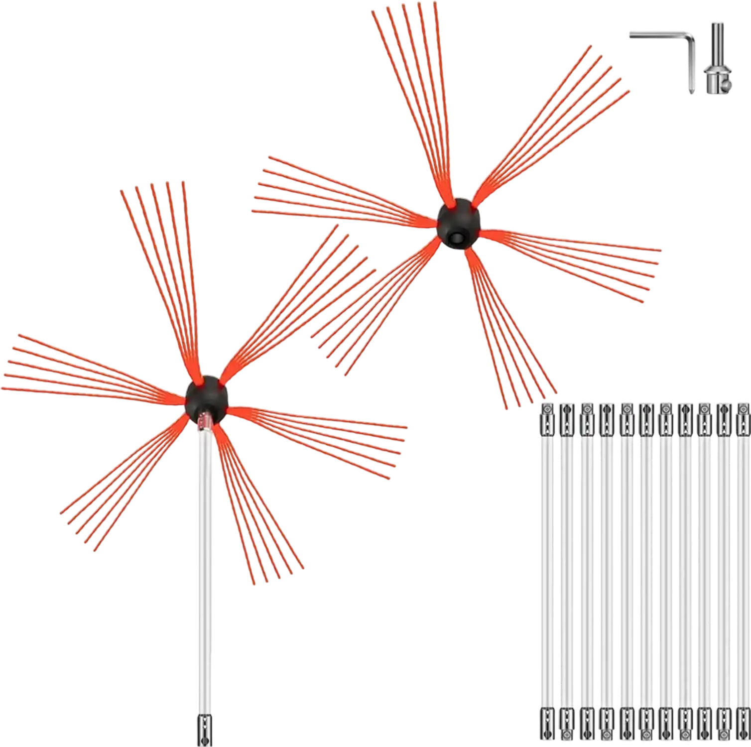 Vevor Chimney Sweep Kit 39' Rotary Chimney Cleaning Brush New