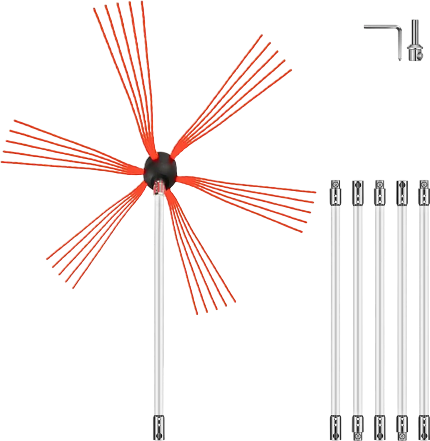Vevor Chimney Sweep Kit 20' Rotary Fireplace Flue Cleaning System New