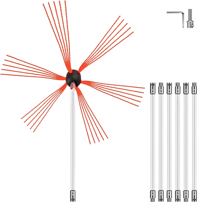 Vevor Chimney Sweep Kit 23' Rotary Fireplace Flue Cleaning Brush New
