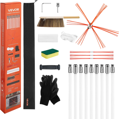 Vevor Chimney Sweep Kit 30' Extendable Fireplace Cleaning Tool New