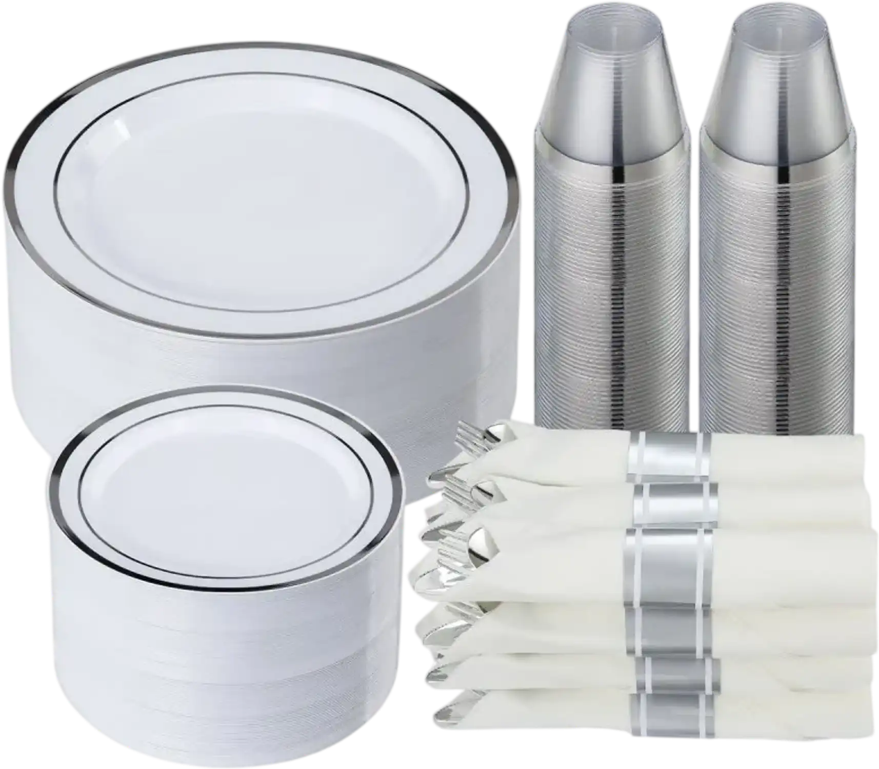Vevor Dinnerware Set 350-Pc Plastic Disposable Plates for Party & Wedding New