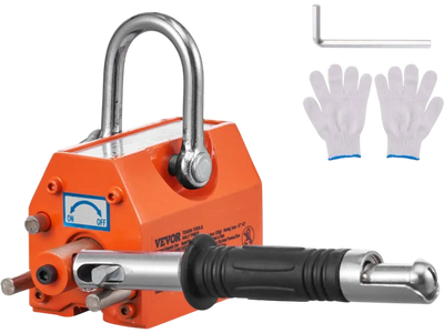 VEVOR Magnetic Lifter, 220 lbs/100 kg Pulling Capacity, 2.5 Safety Factor, Neodymium & Steel, Lifting Magnet with Release, Permanent Lift Magnets, Heavy Duty Magnet for Hoist, Shop Crane, Block, Board