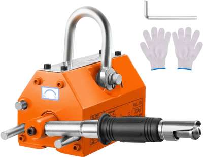 VEVOR Magnetic Lifter, 660 lbs/300 kg Pulling Capacity, 2.5 Safety Factor, Neodymium & Steel, Lifting Magnet with Release, Permanent Lift Magnets, Heavy Duty Magnet for Hoist, Shop Crane, Block, Board